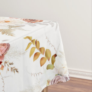 Boho Beige, Pampas Gras Terrakotta Aquarell We Tischdecke