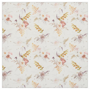 Boho Beige, Pampas Gras Terrakotta Aquarell Wir Stoff