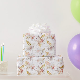 Boho Beige, Pampasgras Terrakotta Wasserfarbe We Geschenkpapier