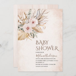 Boho Beige Wasserfarbendusche Einladung