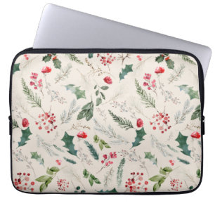 Boho Beige Weihnachtsmuster Laptopschutzhülle