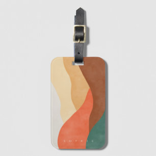 Boho Bergbauweise mit monogramm Gepäckanhänger