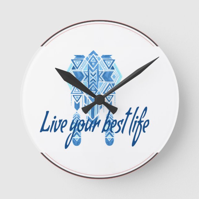 Boho Best Life Runde Wanduhr (Vorderseite)