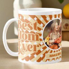 Boho Beste Mama je Personalisiert Foto Mütter Tag Jumbo-Tasse