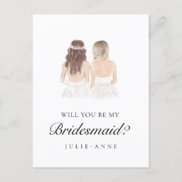 Boho Besties Bridesmaid Vorschlag Postkarte