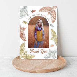 Boho Birds Foto Abschluss Dankeschön Karte