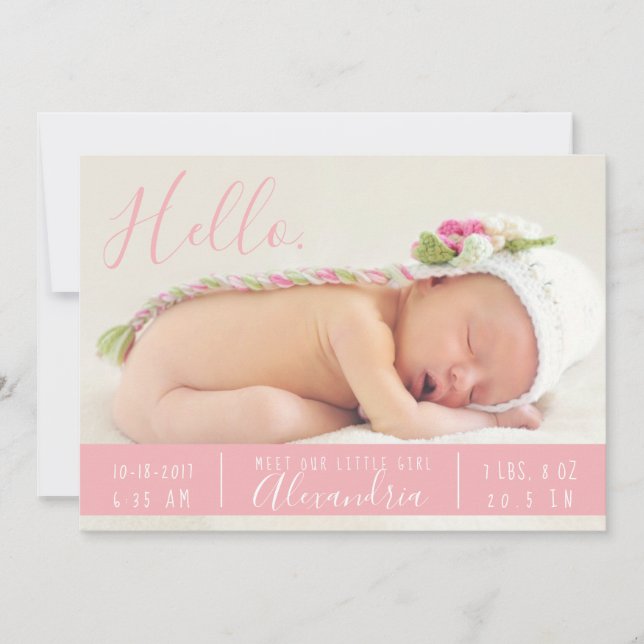 Boho Birth Announcement Hello Meet new baby Arrows Ankündigung (Vorderseite)