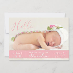 Boho Birth Announcement Hello Meet new baby Arrows Ankündigung