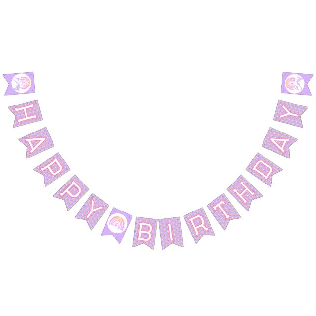 Boho Birthday Magic Pink Wimpelkette (Alle)