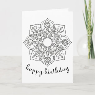 Boho Birthday Mandala Blumenzierkunst Karte