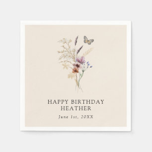 Boho Birthday Paper Napkin Serviette