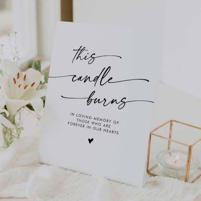 Boho Black and White This Candle Burns Memorial Sockelschild (Von Creator hochgeladen)