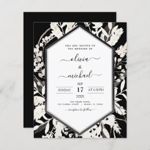 Boho Black Beige Botanische Hochzeit