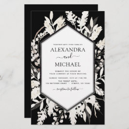 Boho Black Beige Botanische Hochzeit