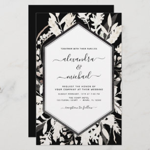Boho Black Beige Botanische Hochzeit