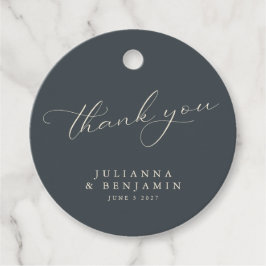 Boho Black Hand Drawn Floral Wedding Custom Danke Geschenkanhänger