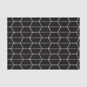 Boho Black Hexagon Rose Gold Geometric Glam Party Seidenpapier