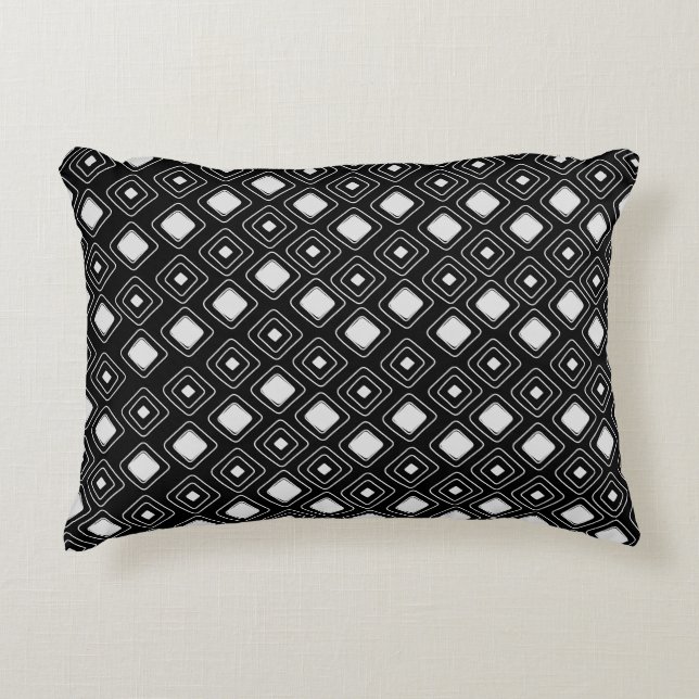 Boho Black Tribal Geometric Aztec Pattern Dekokissen (Vorderseite)