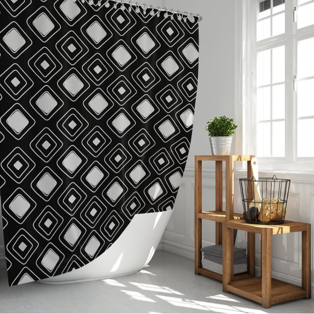 Boho Black Tribal Geometric Aztec Pattern Duschvorhang (Boho Black Tribal Geometric Aztec Pattern Shower Curtain)