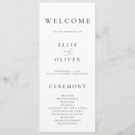 Boho Black & White Elegante Minimalistische Hochze Programm