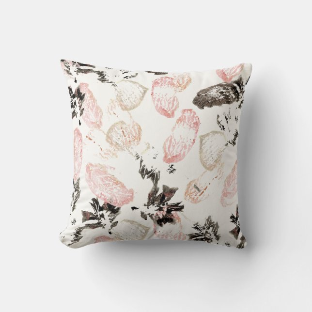 Boho Blätter and Feathers Accent Pillow Kissen (Vorderseite)