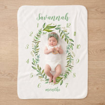 Boho Blätter Baby Name Monatlicher Meilenstein Fot