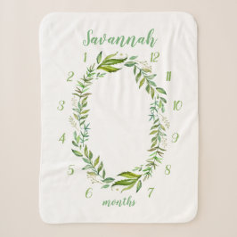 Boho Blätter Baby Name Monthly Meilenstein Foto Sherpadecke