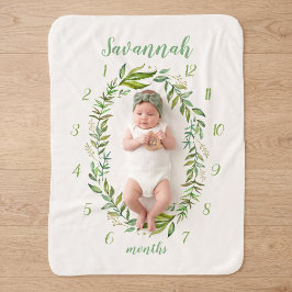 Boho Blätter Baby Name Monthly Meilenstein Foto Sherpadecke