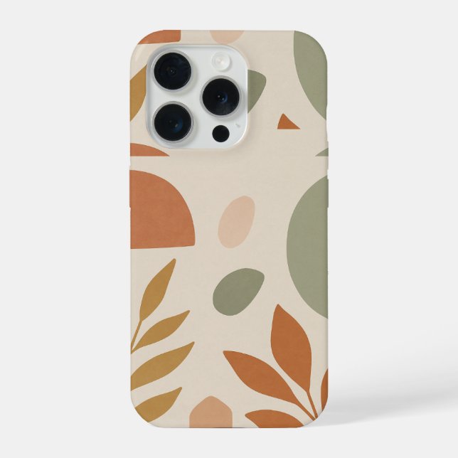 Boho-Blätter-Handyhülle | Moderne Botanik iPhone Hülle (Rückseite)