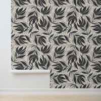 Boho Blätter Leaf Muster weiß und grün