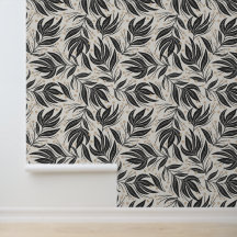 Boho Blätter Leaf Muster weiß und grün