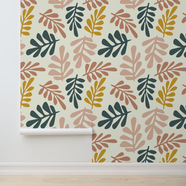 Boho Blätter Tapete (Anwendung)