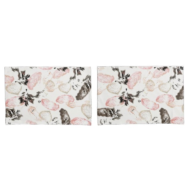 Boho Blätter und Feathers Full Print Standard Sham Kissenbezug (Vorderseite-Set)