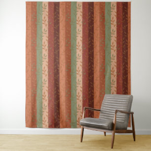 Boho-Blattmuster Rustikal Wandteppich
