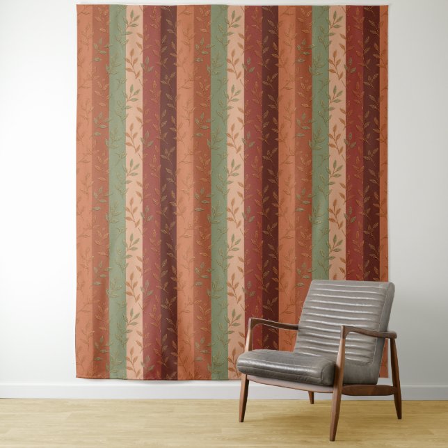 Boho-Blattmuster Rustikal  Wandteppich (Beispiel)