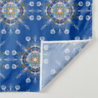 Boho Blau und Braune handgezeichnete Mandala-Kunst