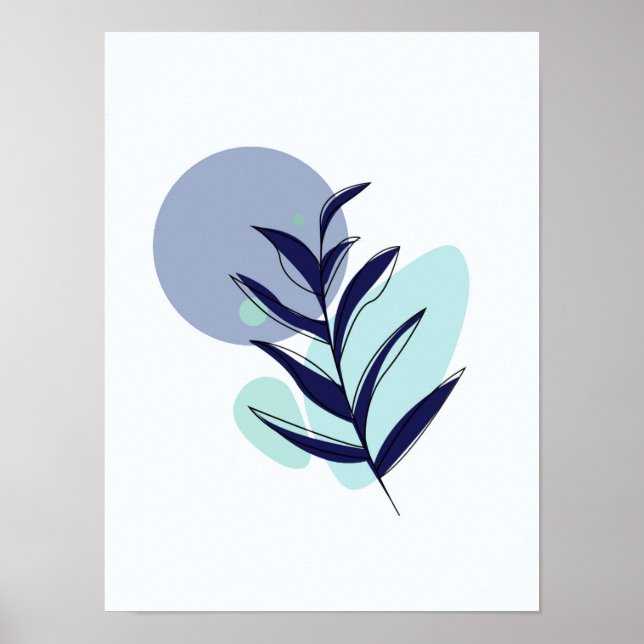 Boho blaue Blume  Poster (Vorne)