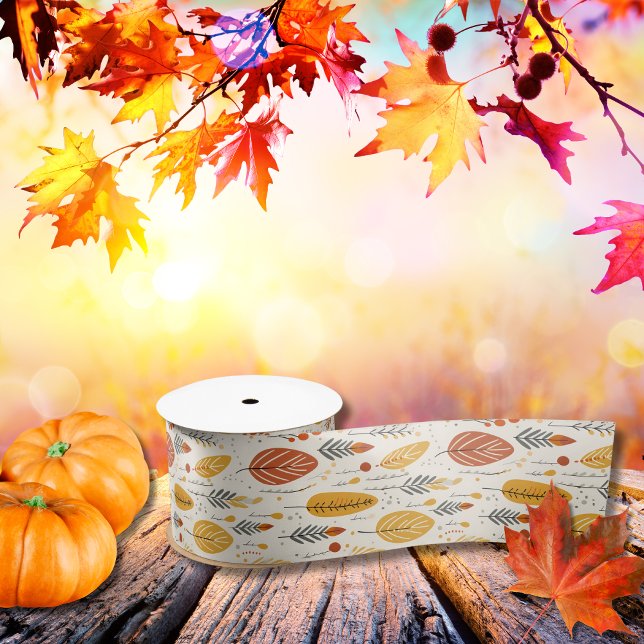 Boho Bliss Herbstlaubs Satinband (Boho Bliss Fall Leaves Satin Ribbon)