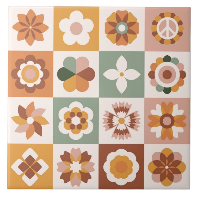 Boho Blocks Floral Fliese (Vorderseite)