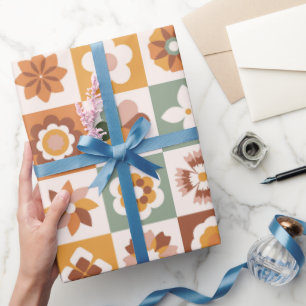Boho Blocks Floral Geschenkpapier
