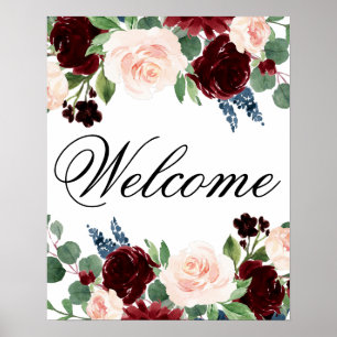 Boho Bloom Burgund und Marine jede Veranstaltung Poster