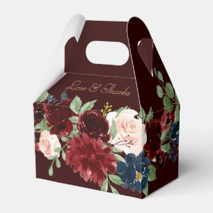 Boho Bloom   Dunkle Elegant Rot und Marine Vielen  Geschenkschachtel