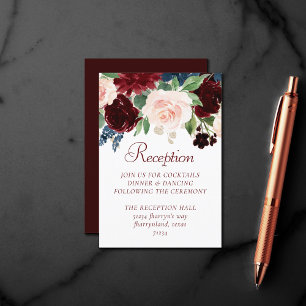 Boho Bloom   Eleganter Marsala Red Floral Gold Fra Begleitkarte