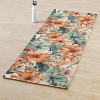 Boho Bloom: Farbenfrohe Blütenoase Yoga Mat Yogamatte