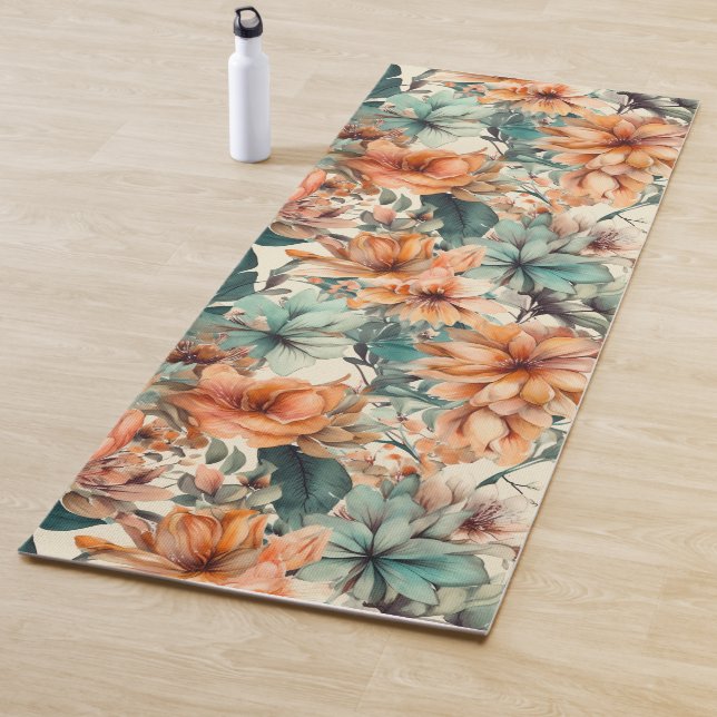 Boho Bloom: Farbenfrohe Blütenoase Yoga Mat Yogamatte (Beispiel)