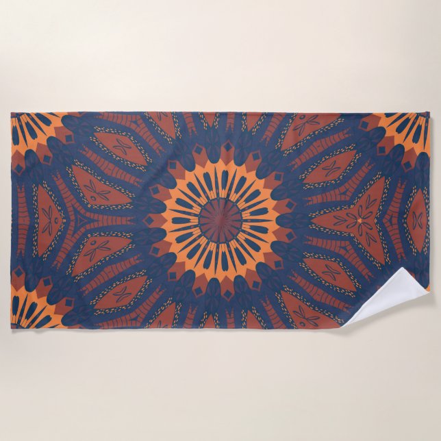 Boho Bloom Mandala Pattern Strandtuch (Vorderseite)