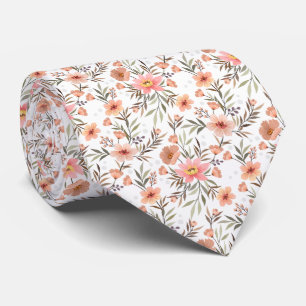 Boho Bloom Pink Floral Neck Tie Krawatte
