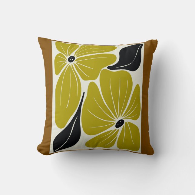 Boho Bloom Throw Pillow Kissen (Vorderseite)