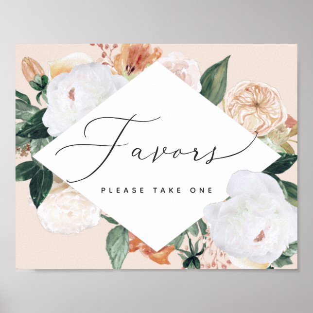 Boho Blooms Gastgeschenk Hochzeit Sign Poster (Vorne)