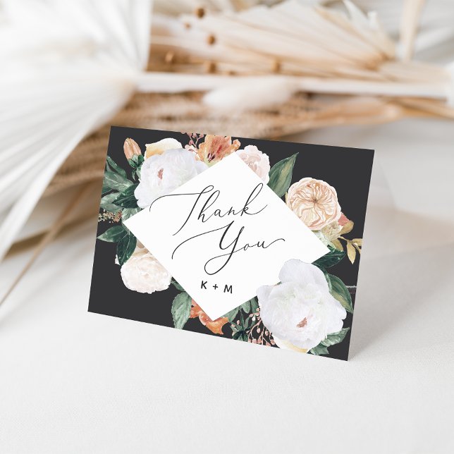 Boho Blooms Geometric Floral Dankeskarte (Von Creator hochgeladen)